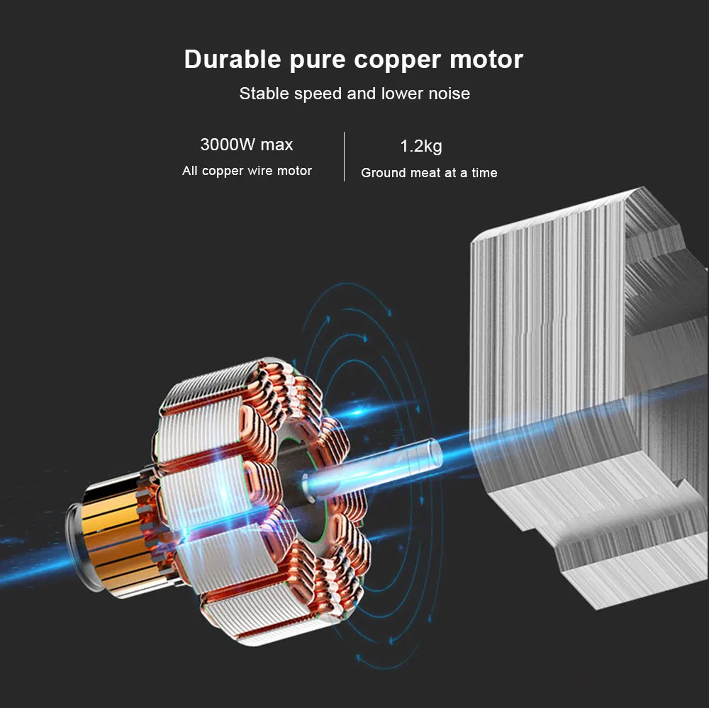 BioloMix-Moedor de Carne Elétrico, Max Food Grinder, Meat Mincer, Salsicha Stuffer, Processador de Alimentos, 2000W