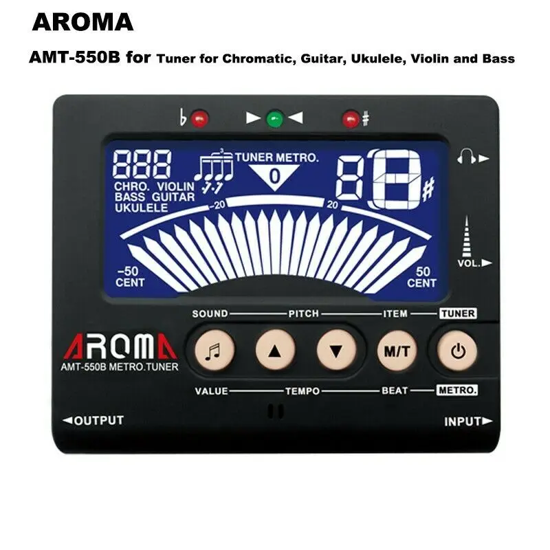 Amt-550B Free Standing 3 In 1 Big Screen Metronome Tuner Ukulele Violin Metronome Tuner and Tone Generator 3 In 1