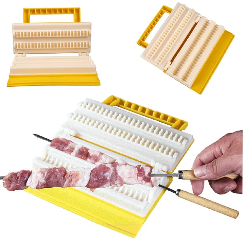 Outdoor Kitchen BBQ Kebab Maker Double Single Row Meat Skewer Machine Quick Skewer Easy BBQ Tools Drop Shipping Kamp Malzemeleri