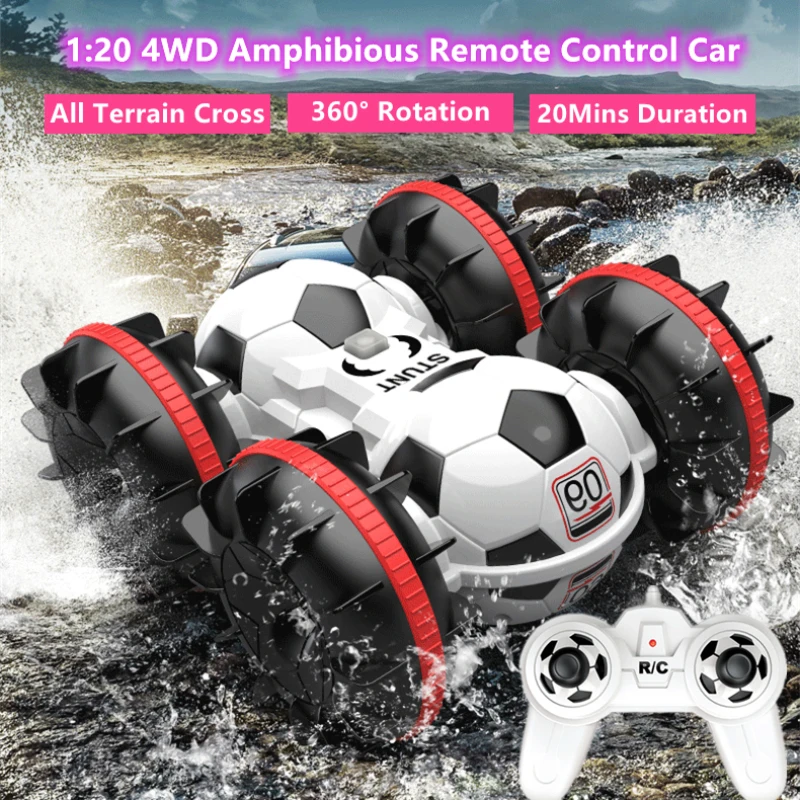 

Football Amphibious Stunt Climbing Vehicle 2.4G Waterproof Double-sided Rolling Remote Control Car Children's electric Toy