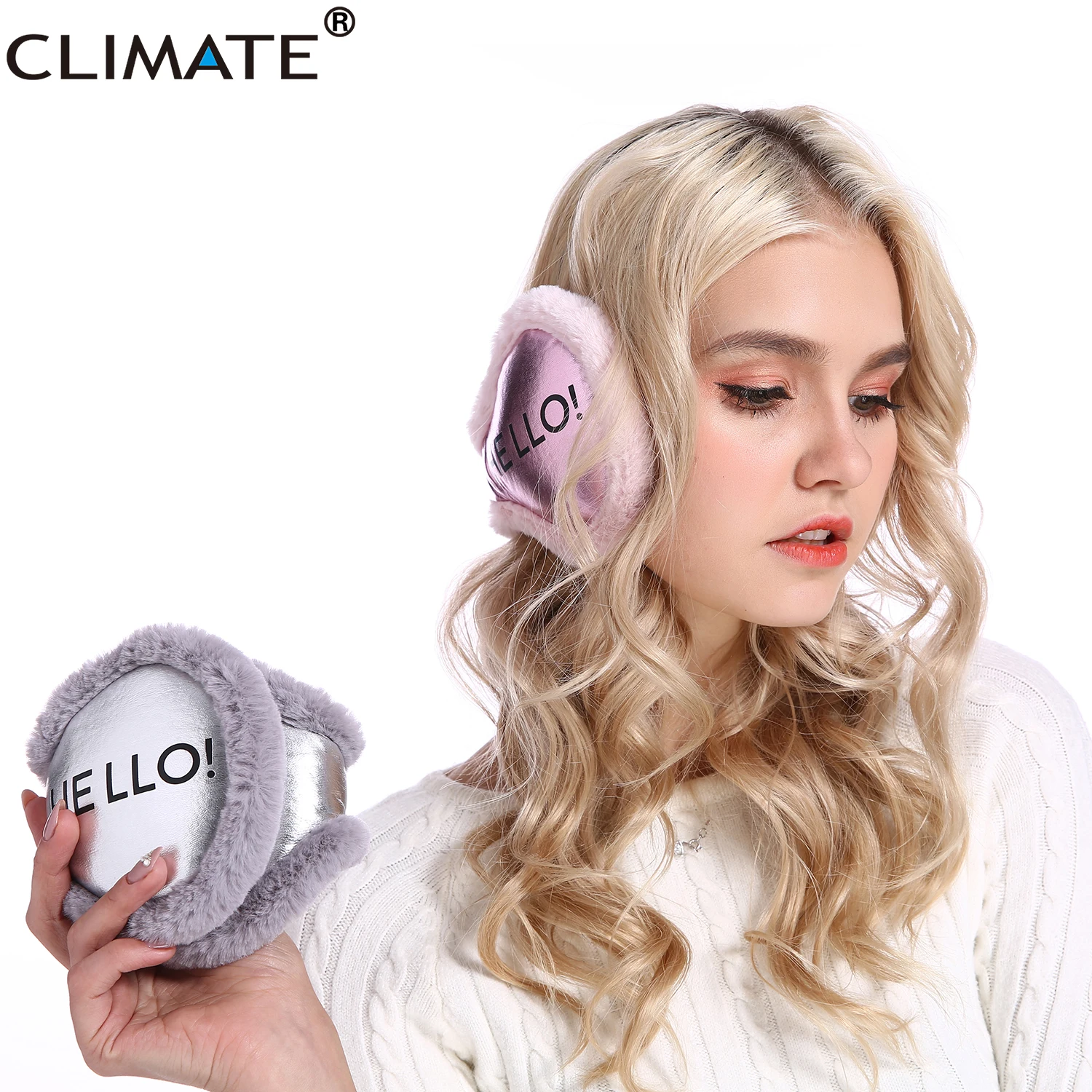 

CLIMATE Women Earmuffs PU Winter Folding Ear Warmer Cover Fold Muff Cool Army Warm Ear Muff PU Blank Ear Muffs for Men Women