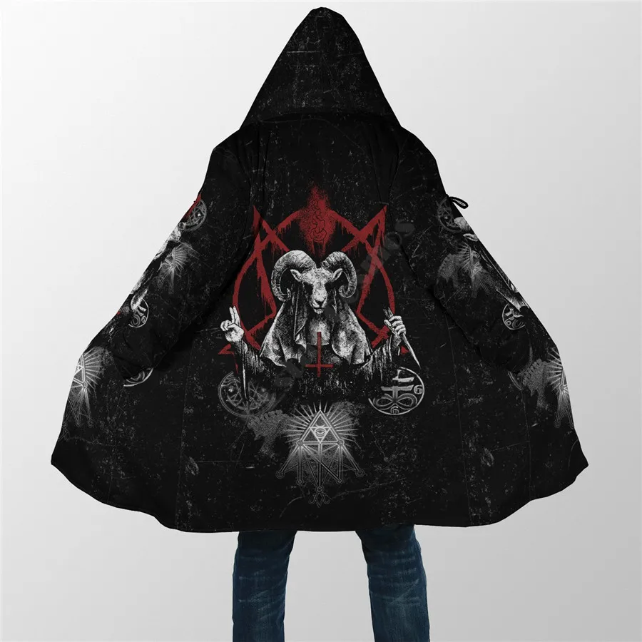 ฤดูหนาวผู้ชายผู้หญิง God Of Death เสื้อคลุม3D พิมพ์เสื้อคลุมขนแกะ Wind Breaker Hood Hood เสื้อคลุม