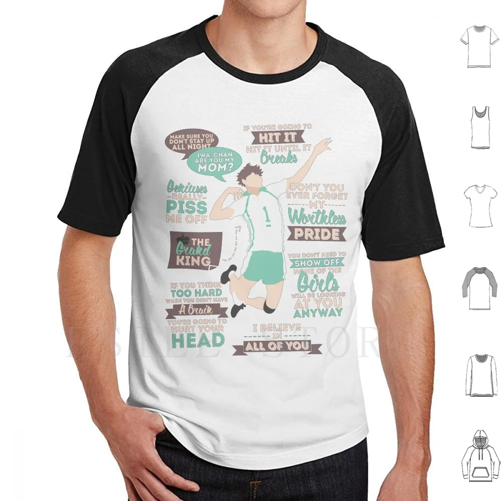 The Grand King T Shirt Print Cotton Oikawa Tooru Toru Tōru Haikyu Hq Quotes Quote Aoba Josai Volleyball Seijou Seijo