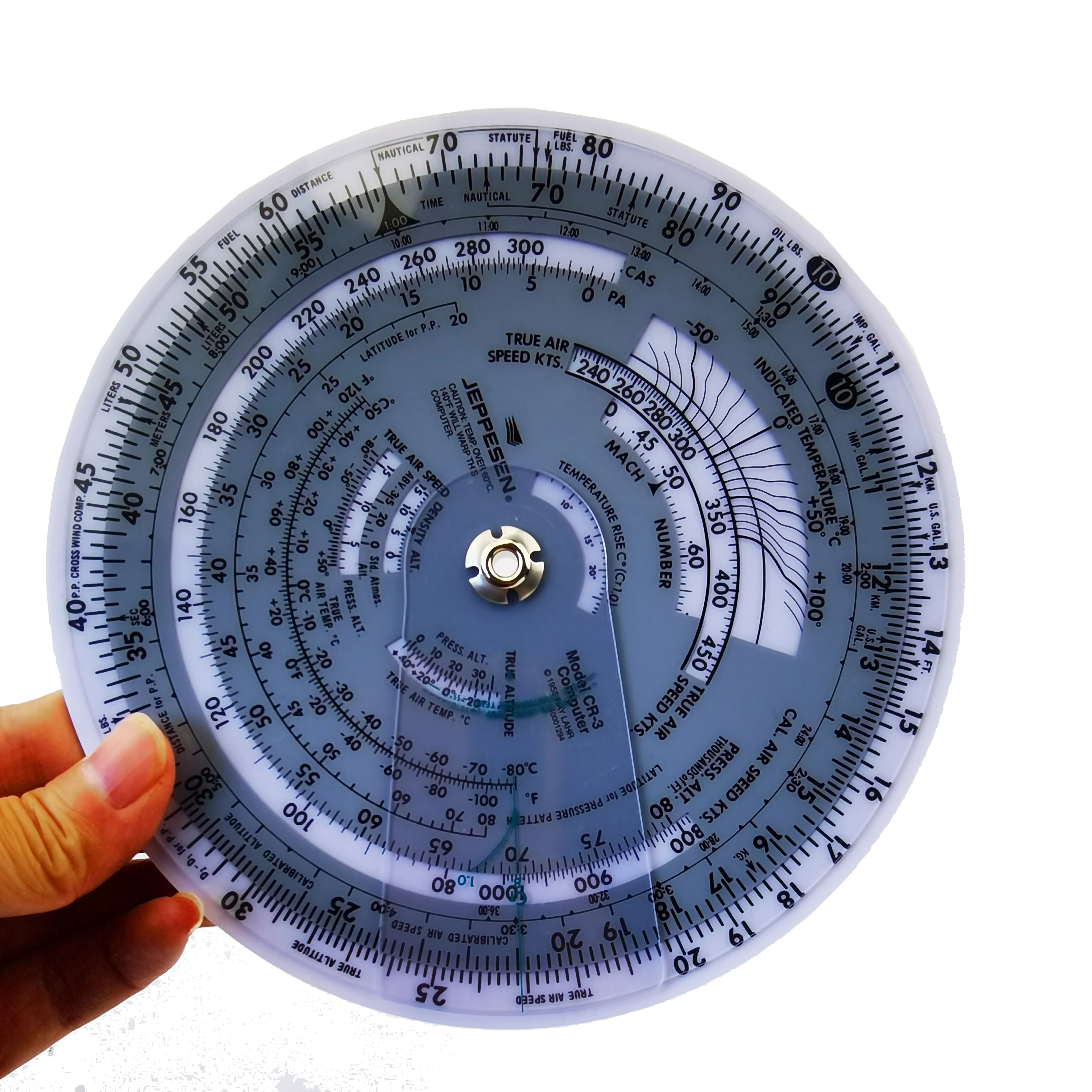 Aviation Round Shape Circular Vector Flight Measuring Computer Calculator Training Plastic Ruler