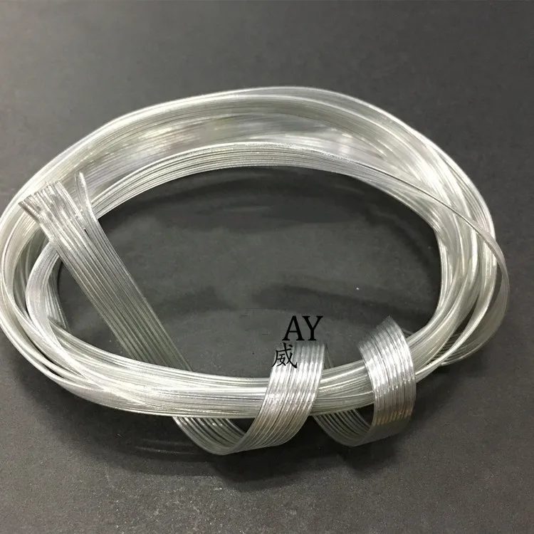 5M Ultra-fine 0.8mm Transparent Flexible Flat Cable 10pin/7 strand Tinned Copper Wire  insulated LED wire harness connector wire