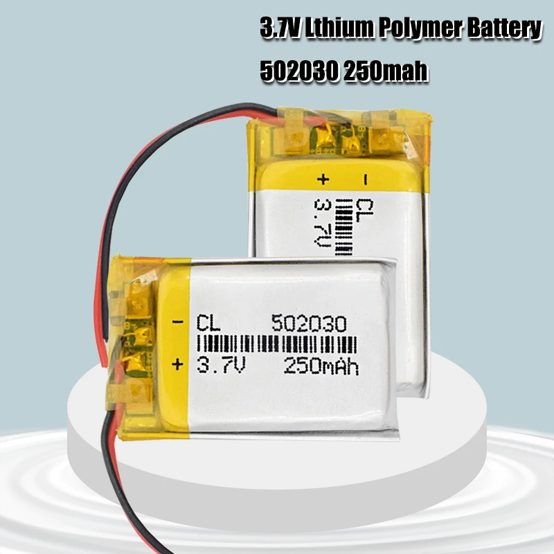 3.7V 250mAh 502030 Lithium Polymer Li-Po li ion Rechargeable Battery Lipo cells For MP3 MP4 speaker Tachograph Car DVR Camera