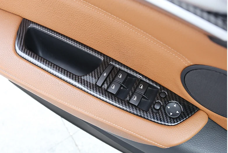 

Для BMW X6 E71 2008-2014 ABS углеродное волокно дверь подлокотник окно переключатель Крышка отделка 4 шт. модификация автомобиля автозапчасти