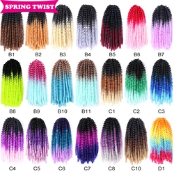 Extensão de cabelo sintético de 8 “primavera torção crochê cabelo trançado marrom azul roxo rosa bomba paixão torção locs mtmei cabelo