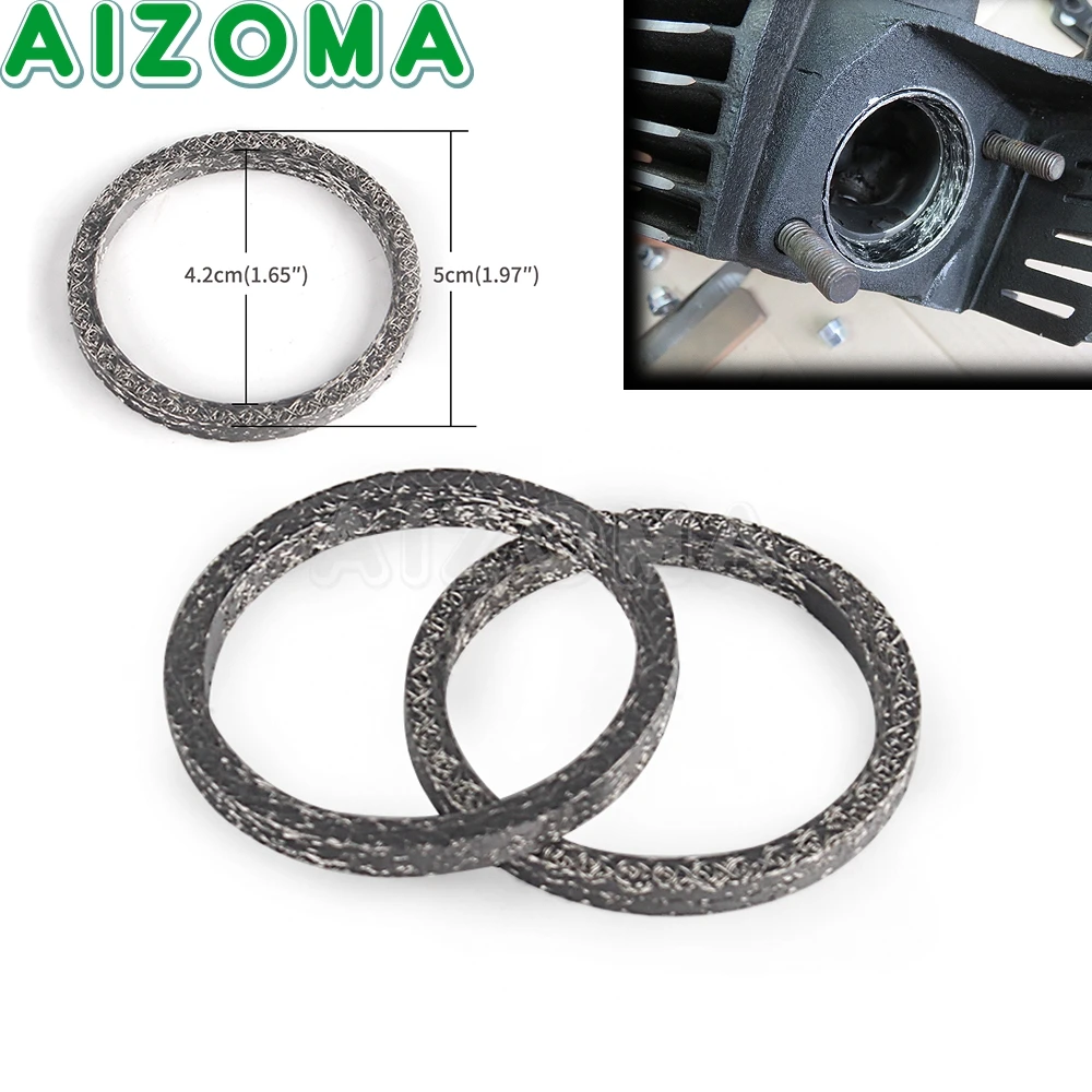 

2 PCS Muffler Exhaust Gasket Ring For Harley Evolution Touring Twin Cam Sportster 883 1200 Custom 1984-Up 2021 OEM 17048-98