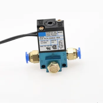 MAC 3-Port-Magnetventil für elektronische Boost-Steuerung DC12V 35A-ACA-DDBA-1BA mit 6 mm Rohrverschraubungen, Messing-Schalldämpfer
