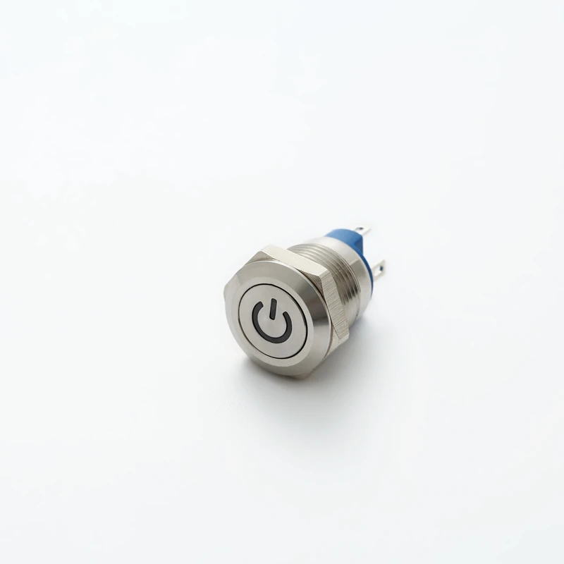 ELEWIND 12mm anti-vandal short body illumianted power symbol push button switch (PM121F-10DT/J/R/12V/S)