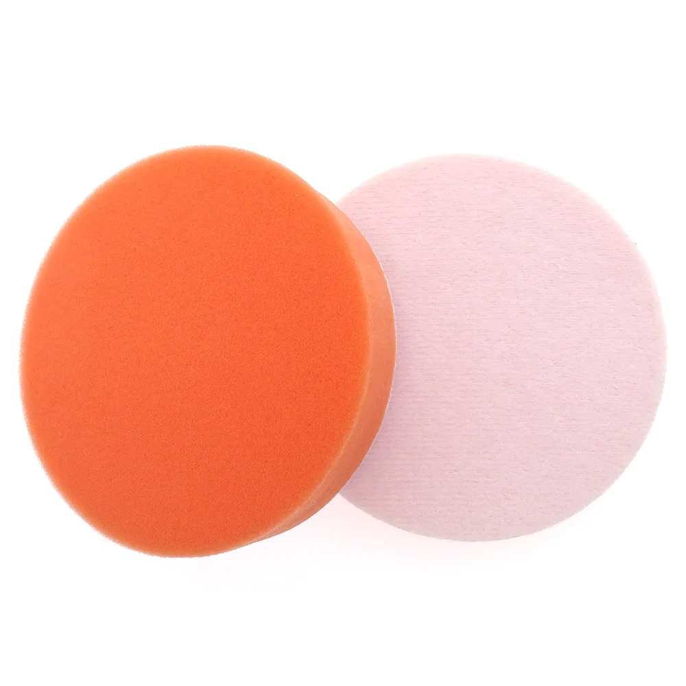 5Pcs 5 inch 125MM Buffing Sponge Pad Orange Sponge Rubbing Ruber Scouring Pad All Purpose for Car Bathroom Kitchen