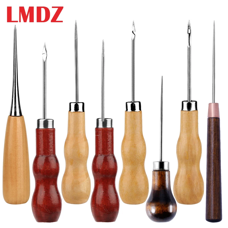 

LMDZ Sewing Awl Stitching Awl Wooden Handle Awls Leather Working Tools Sewing Craft for DIY Leather Shoemaker Canvas Repair