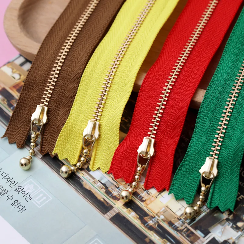 5pcs 3# Gold Metal Zipper Close-end Zip 12/15/20cm for Jeans Bags Sewing Tailor Garments Handbag Craft DIY Accessories