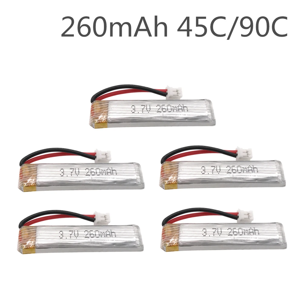 

5 шт. 3,7 в 260 мАч 45C/90C 1S Lipo батарея PH2.0 разъем для US65 UK65 QX65 для UR65 Mobula7 дрона RC квадрокоптера