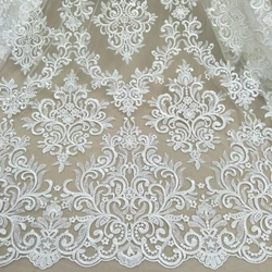 Tessuto di pizzo per abito da sposa, abito da sposa elegante, vendita calda tagliato a misura, larghezza 130 cm