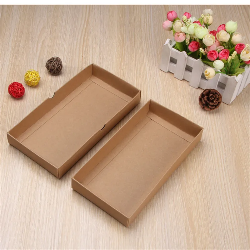 100pcs/lot Large size Cardboard Packing Box Big Kraft Paper Gift Box Carton Box Packing DIY Clothes Socks Pack Box