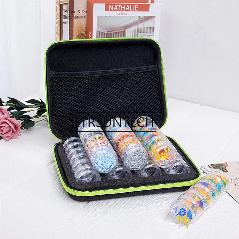 20pcs 24 Bottles Diamond Painting Cross Stitch Accessories Tool Box Container Diamond Storage Bag Case Embroidery Mosaic