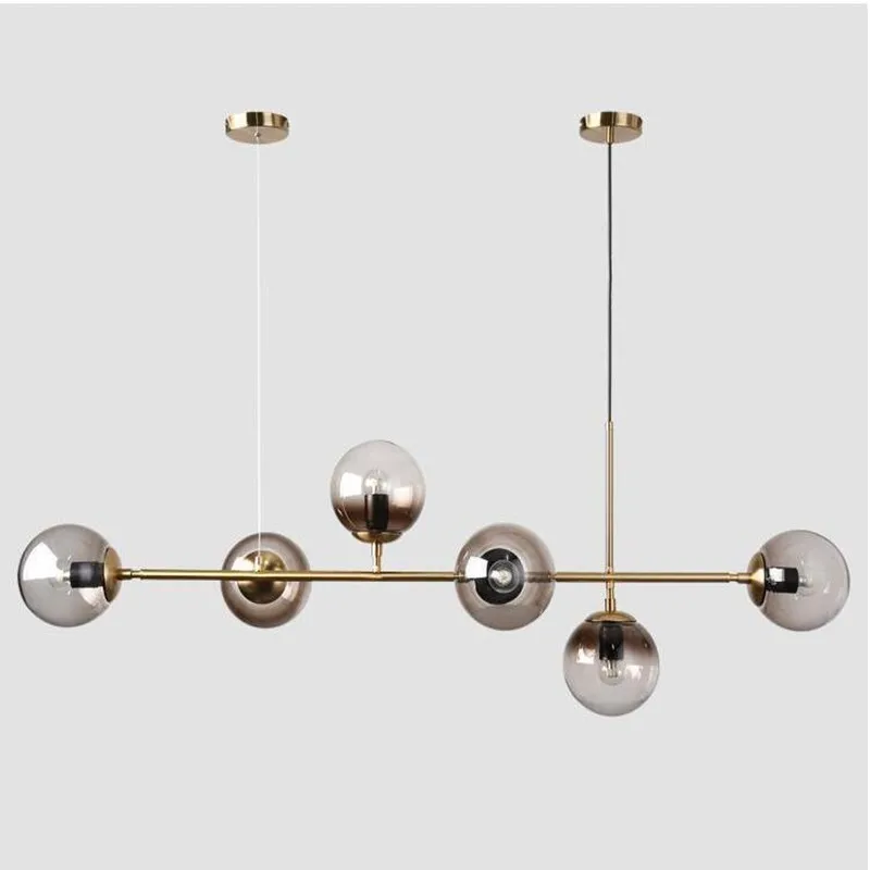 

Newest Design Glass Balls Chandeliers Concise Style Art Decorate Hanging Lamp Dinning Living Room Light Led Pendant E27 Bulb