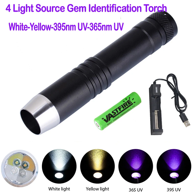 365NM UV Led Flashlight 395nm Ultra Violets Ultraviolet Lanterna IP65 Waterproof Invisible Torch Pet Stains Hunting Marker Check