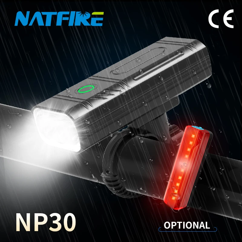 NATFIRE NP30 LED światło rowerowe przedni reflektor 10 godzin czas pracy z rower ładowany na USB Taillight Lantern IPX5 wodoodporny