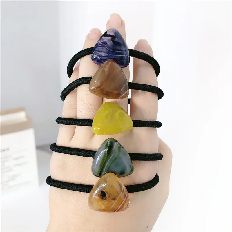 Fashion Woman Big Stone Hair Ties Korean Style Hairband Scrunchies Girls Ponytail Holders Rubber Band Hair Accessories