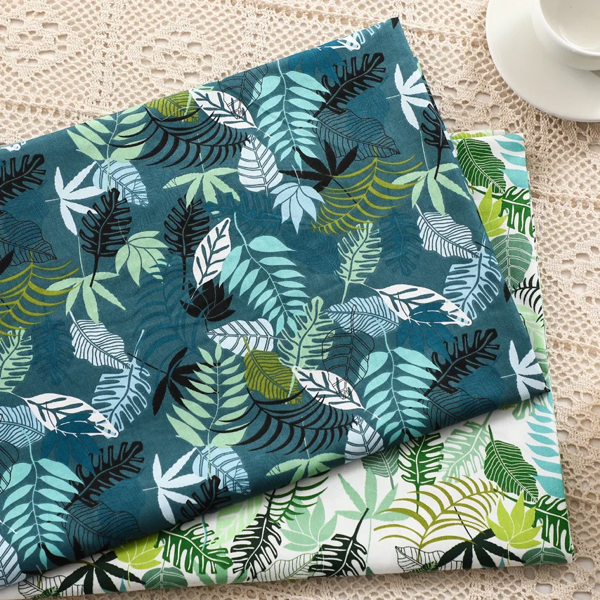 Syunss New Green Leaf Floral Print Diy Patchwork Cloth For Quilting Baby Cribs Cushions Dress Sewing Tissus Cotton Fabric Tecido