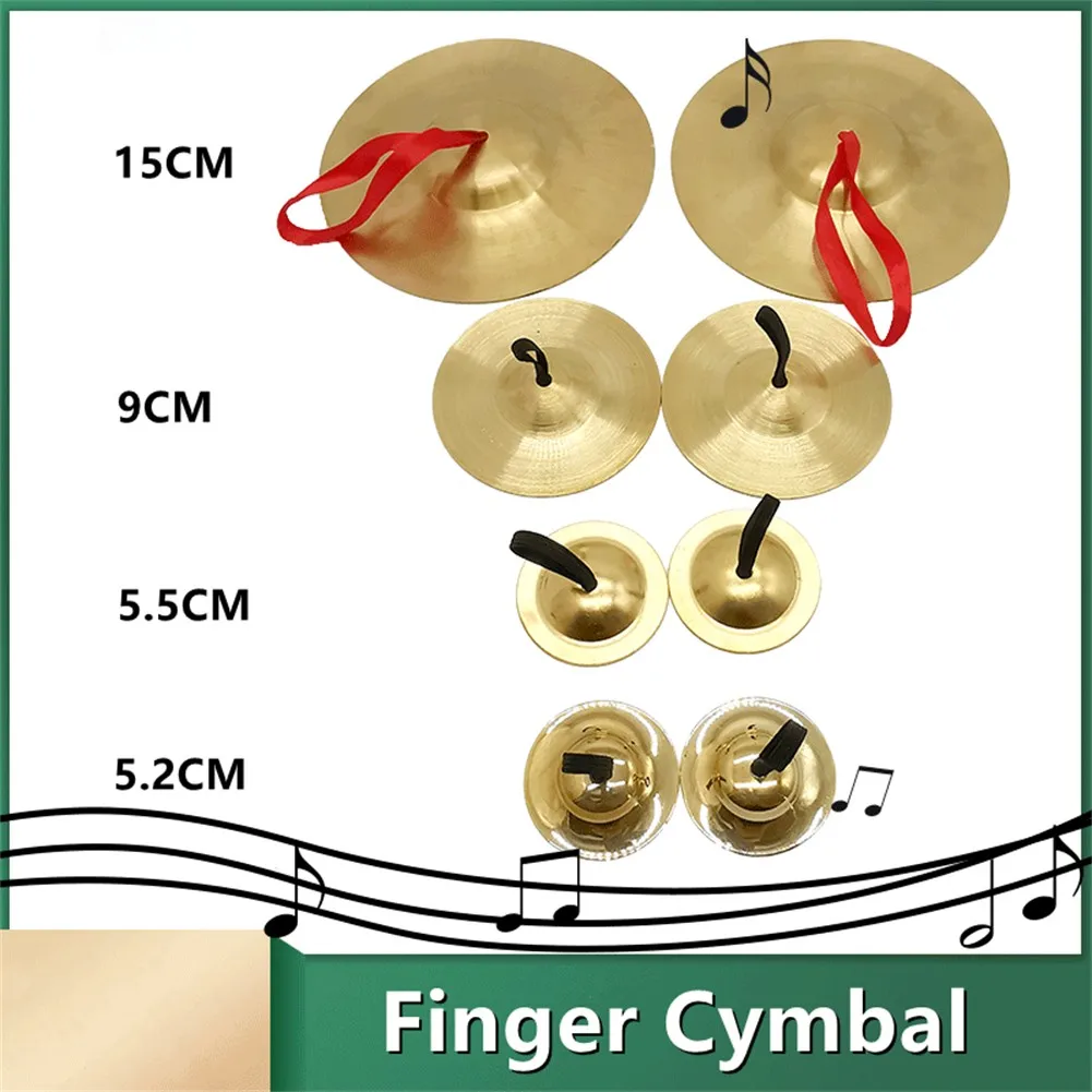 2Pcs Belly Dancing Finger Cymbal Percussion Musical Instrument Fingertip Orff Dance Props Education Finger Cymbal