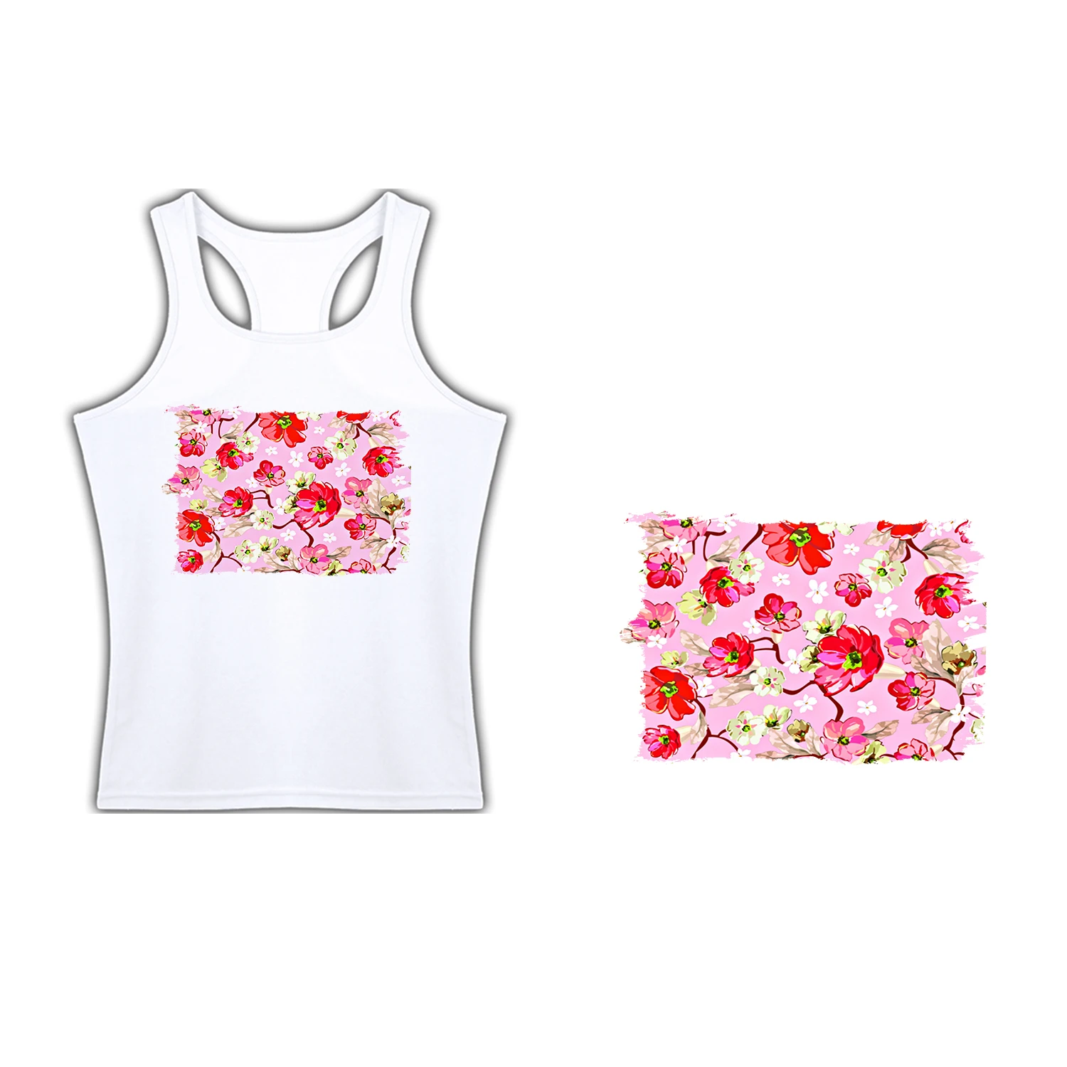 T-SHIRT FOR WOMAN SUSPENDERS FLORAL DRAWING women tshirt