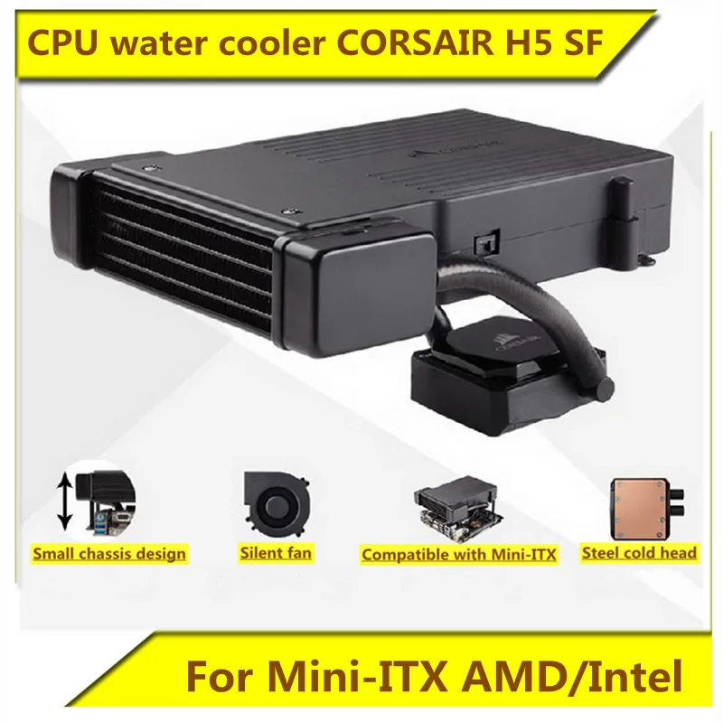 

For Mini-ITX small motherboard multi-platform CPU water cooling radiator For AMD/Intel motherboard new original CORSAIR H5 SF