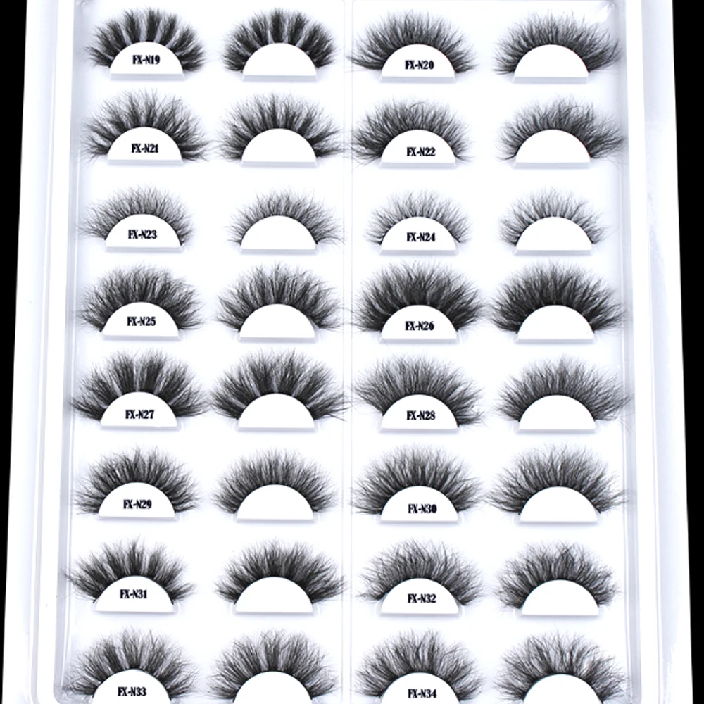 NEW 16 Pairs Fluffy Lashes 25mm 3D Mink Lashes Long Thick Natural False Eyelashes Wholesale Lashes Vendors Makeup Mink Eyelashes