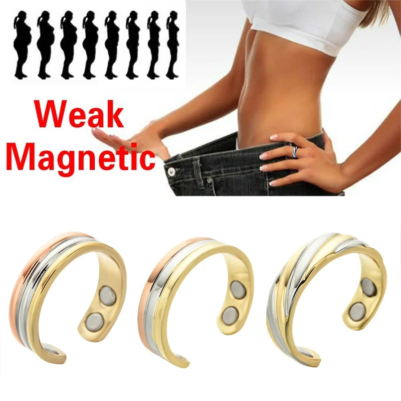 2024 Fashion Jewelry Healthcare Hand String Slimming Magnetic Therapy Weight Loss Ring Bagues copper Rings Women Men Jewelry