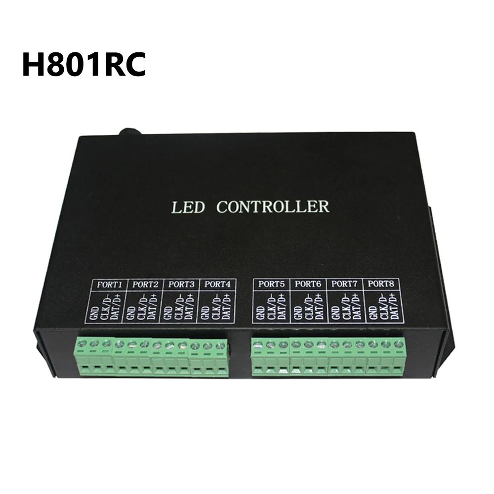 Controller Pixel LED a 8 porte funziona con Controller Marster di rete per Computer RJ45 programma Max 8192Pixel Controller LED RGB H801RC