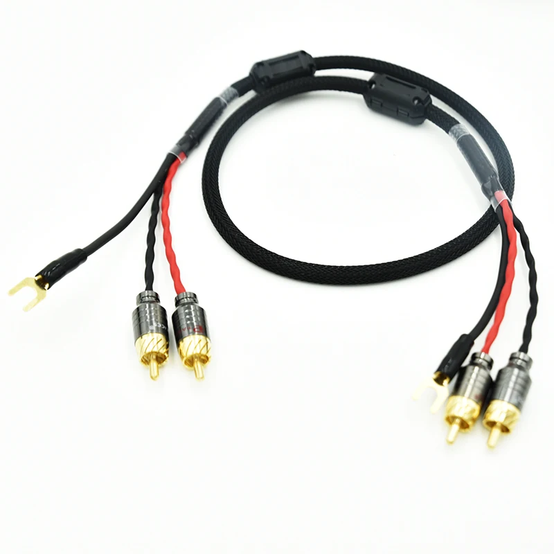 Audio 2 RCA TO RCA Cable of Independent Shielded Signal Line Of LP Vinyl Record Player Amplifier Chassis Gold Plated Connector