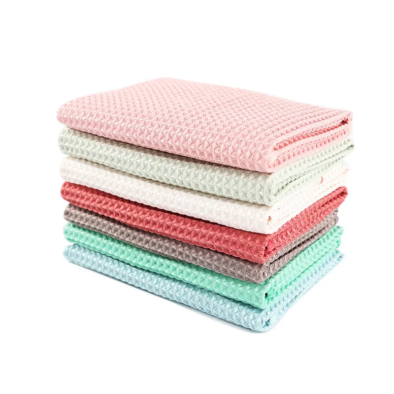 Waffle Kitchen Towels Microfiber Cloth Automotive Wholesale Wipes For Glass Cars Cleaning Tableware Dish Drying Hydrophilic Rags