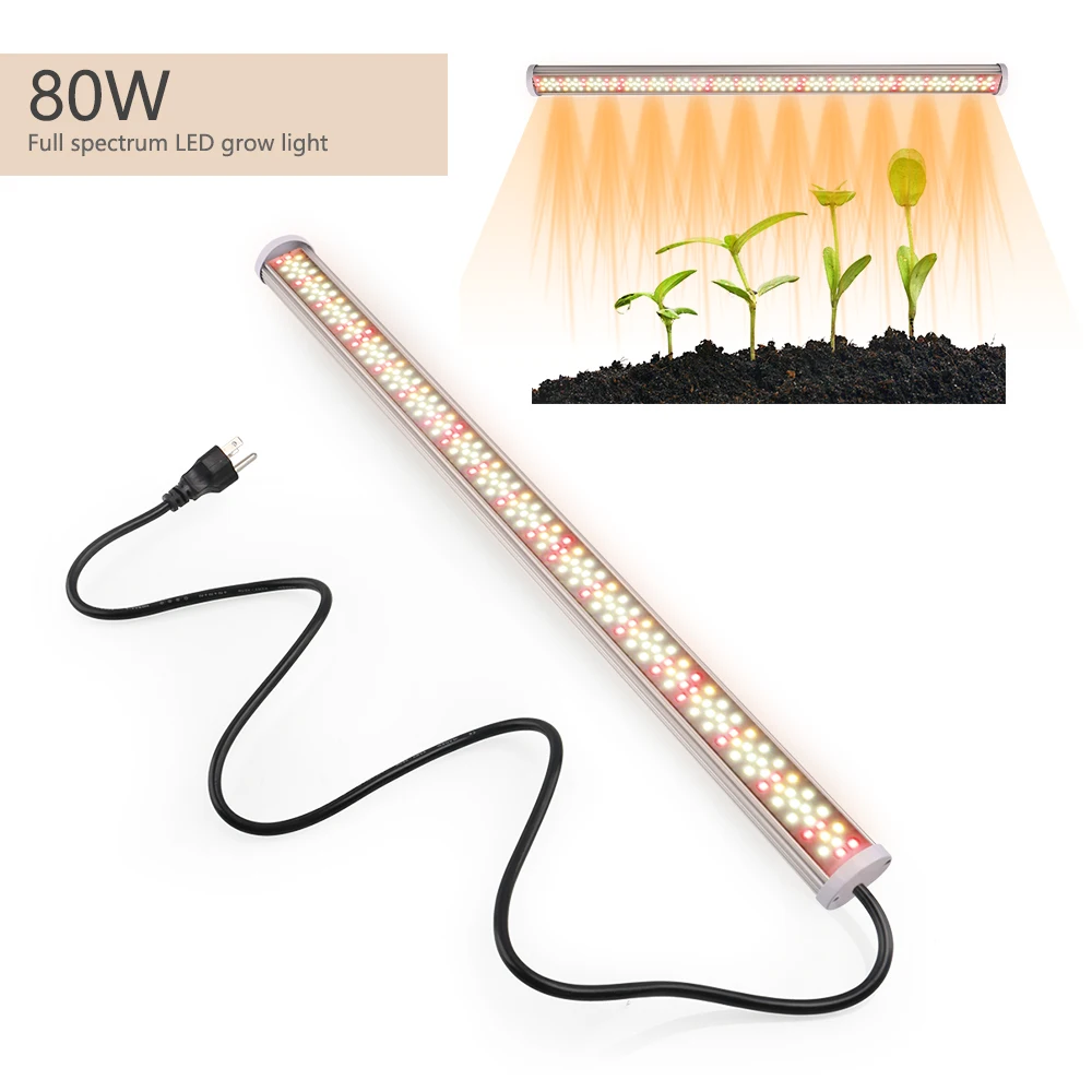 80W Full Spectrum LED  Grow Light Bar For Greenhouse Plant Flower Seeds Hydroponic Vegetables Tent