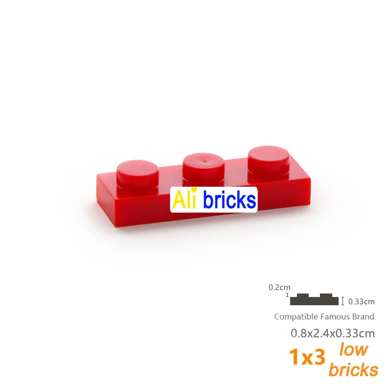 Bloques de construcción finos 1×3 para niños – Piezas compatibles DIY