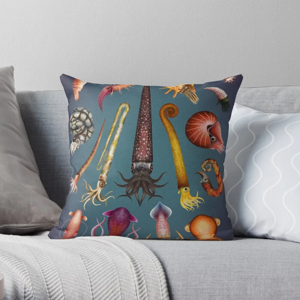 Cephalopods Plate Throw Pillow Pillow Case Polyester Home Decora Pillowcases Throw Pillow Case kussensloop almohada poszewka