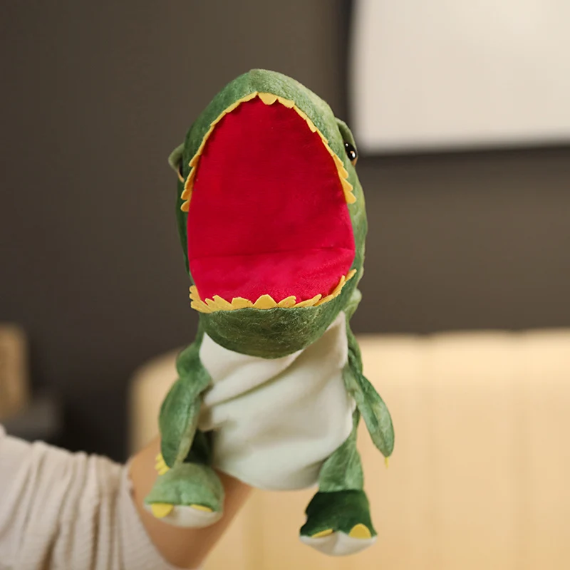 New Cute Glove Dinosaur Plush Hand Puppets Soft Stuffed Cartoon Telling Learning Funny Accompany Toy Baby Birthday Gift