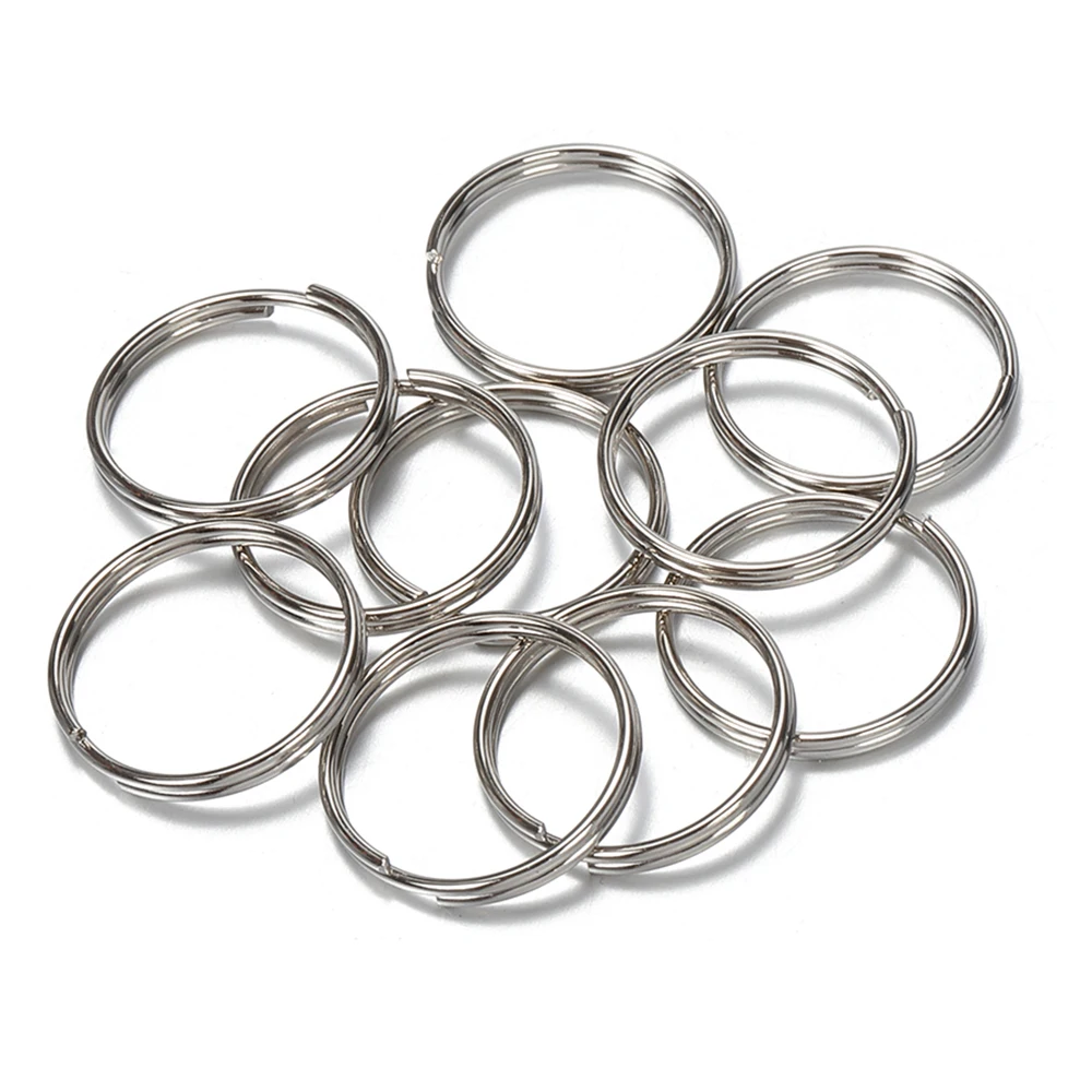 50 stücke Schlüssel Halter Offenen Jump Ringe Split Ringe Doppel Loops Kreis 6mm-20mm für DIY Schmuck, der Keychain Stecker Zubehör