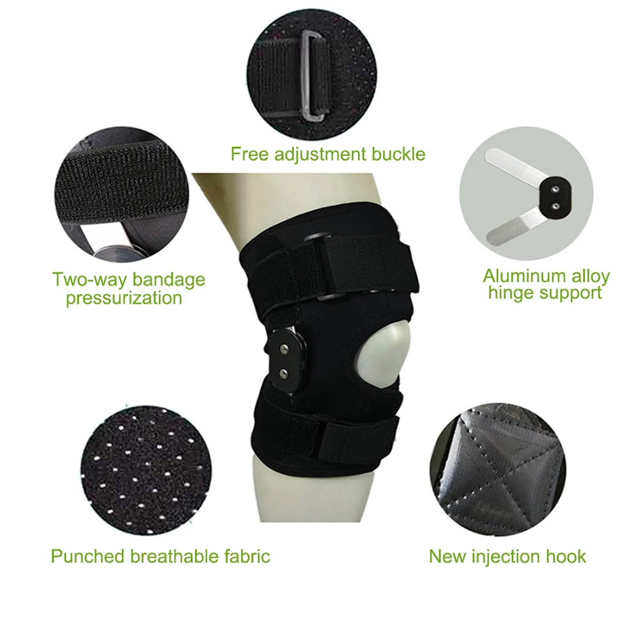 Adjustable Breathable Knee Brace Orthopedic Stabilizer Knee pads Support Guard with Inner Flexible Hinge Sports Knee Pads