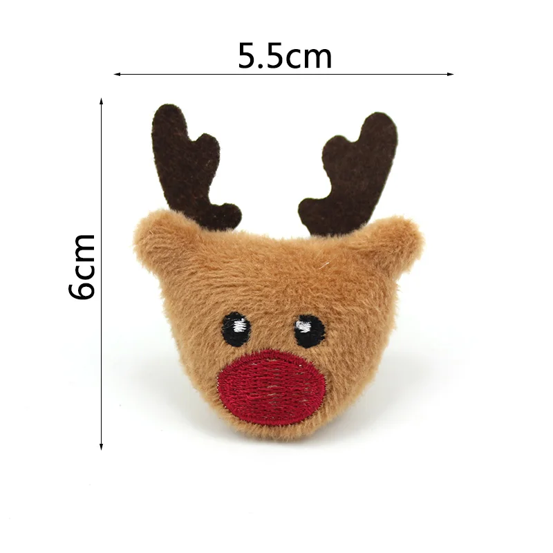 12Pcs Cartoon Christmas Tree Deer Snowman Santa Claus Handmade Appliques DIY Festival Crafts Decoration Headwear Accessories