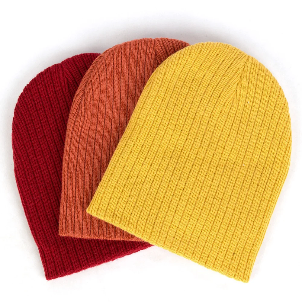 Casual Candy Color Newborn Baby Girls Striped Beanies Knitted Outdoor Warm Hats For Children Boys Toddler Caps Elastic Hats