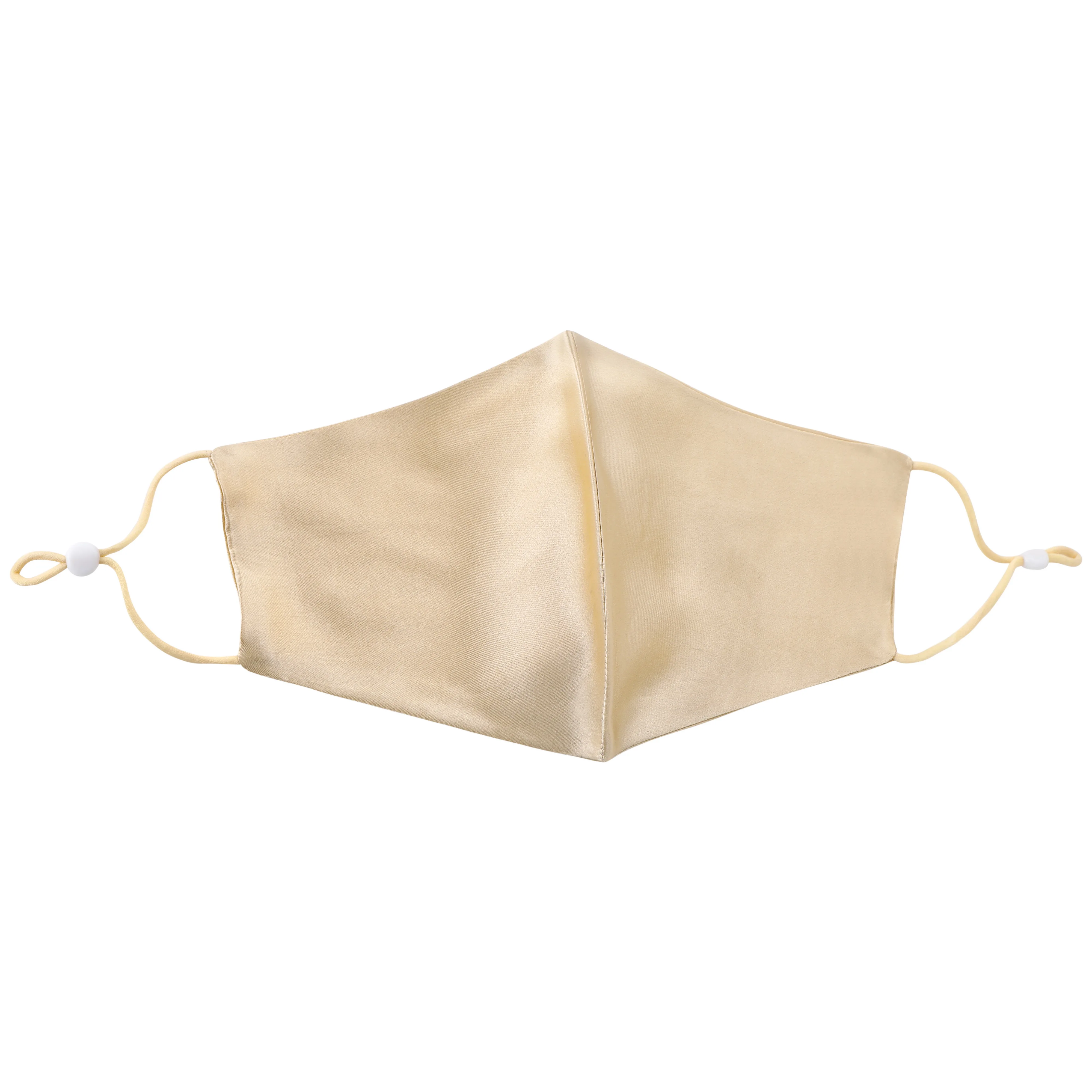 100% Pure Moerbei Zijde Gezicht Masker Vrouw Man Met Filter Pocket Verstelbare Ear Strap Gold Kleur Natuurlijke Herbruikbare Wasbare