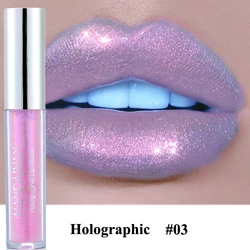 Brilho Labial Plumping de Longa Duração, Maquiagem Brilhante, Impermeável, Holográfica Matiz Sereia, Hidratante, Batom Líquido