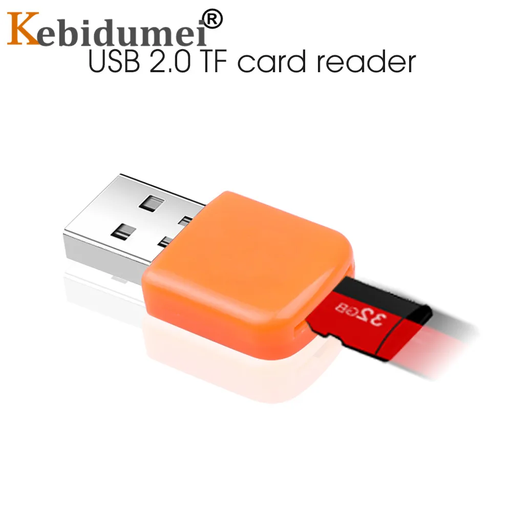 Kebidumei Portable USB 2.0 TF Memory Card Reader Mini SD Memory Flash Card Adapter for Computer Laptop Windows XP 7 Vista 2000