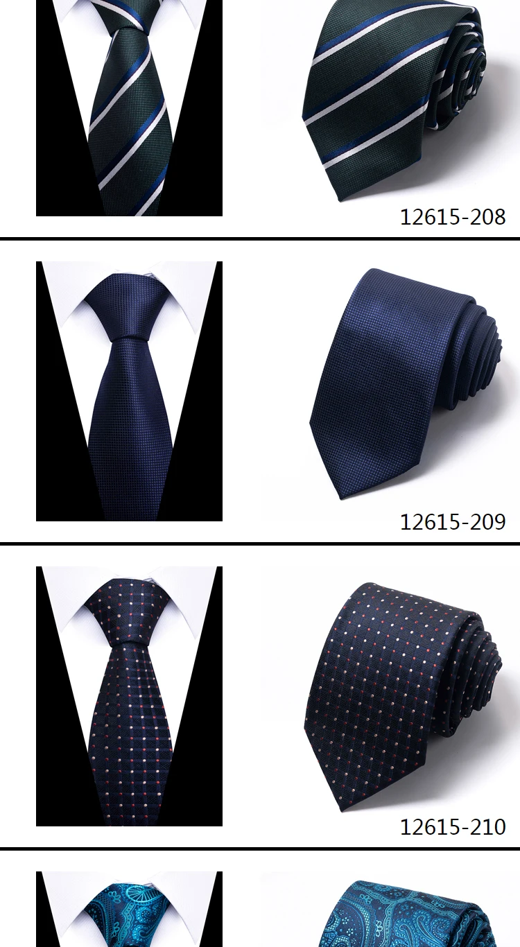 Krawatte Gravatas Mode Großhandel gewebt 8cm Krawatte Hochzeit Accessoires Blue Man Dot Fit Gruppe Party Büro – Detail 11