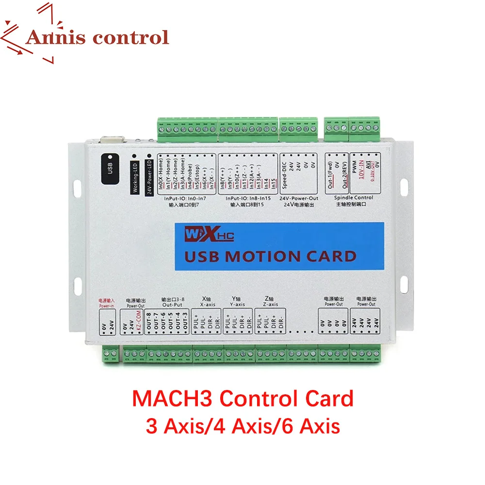 XHC Mach3 USB Breakout Board 3 4 6 Axis MKX-V 5-generation USB Motion Control Card 2MHz Support Windows 7,10 NEWCARVE