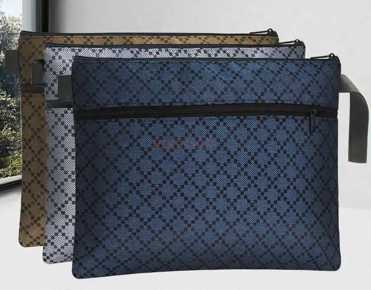 A4 thickened document bag canvas zipper multi-layer briefcase portable file bag office business information bag