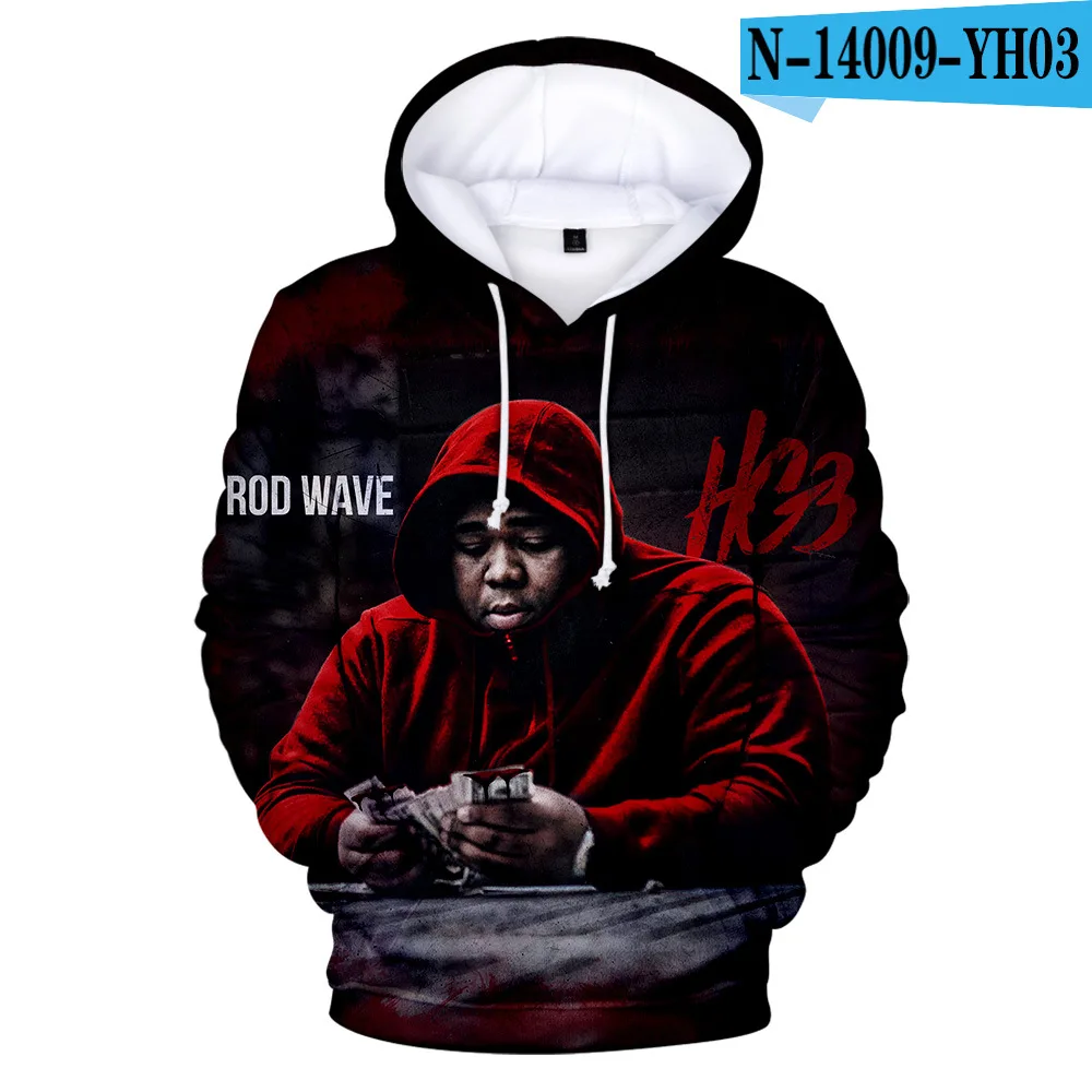 Sudadera con capucha Rod Wave para hombres y mujeres, sudadera con capucha 3D informal, ropa de calle para niños y niñas, Tops de Hip Hop de manga